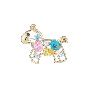 2026马年新款彩钻镂空小马胸针精致高级感胸花西装马年生肖配饰女