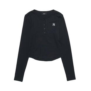 MLB官方 女款复古修身时尚亨利领防晒长袖T恤26春季新款TSB08