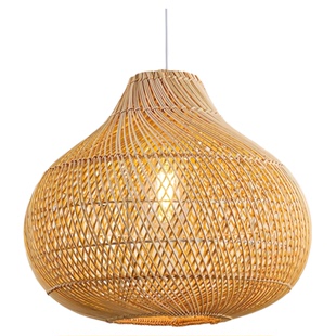 侘寂风民宿餐厅吊灯复古禅意茶室藤编灯具日式卧室藤艺创意竹艺灯