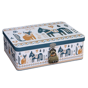 带锁抽屉收纳盒小铁盒信封证件储物盒手机管理密码盒子手账整理盒