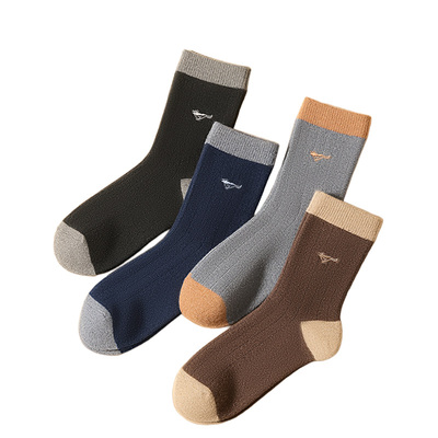 七匹狼时尚撞色羊毛加厚保暖袜男