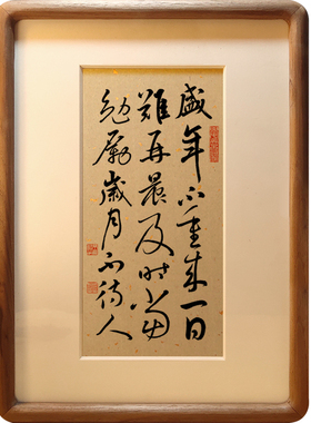 学习励志摆台高考惜时自律格言挂画座右铭毛笔字画相框盛年不重来
