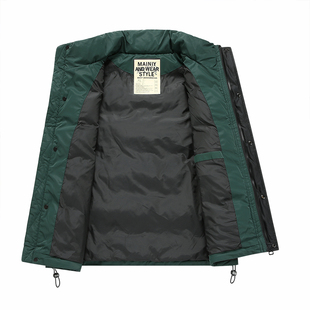 加厚保暖立领羽绒服马甲坎肩男女同款秋冬季短款男士外套白鸭绒潮