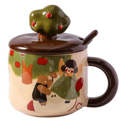 苹果树女孩马克杯实用生日礼物