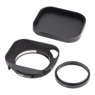 号歌用于富士XF23mm F2.8 R WR镜头方形金属遮光罩不影响UV镜配盖XE5套机23F2.8镜头配件手指柄腕带快门按钮