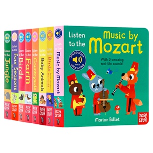 Listen to the music by Mozart 我的小小音乐厅触摸发声书英文原版绘本 聆听莫扎特音乐动物叫声幼儿乐感启蒙早教纸板书Nosy Crow