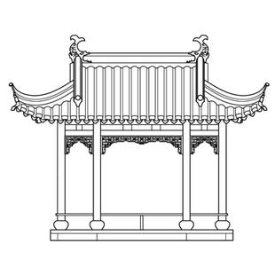 荷风松香亭cad十二柱四角木构架歇山顶方亭子电子版中式古建园林