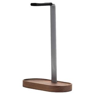 头戴式耳机支架实木铝合金金属耳机架托创意通用耳机架桌面收纳电竞游戏耳麦挂钩收纳架子胡桃木制展示架挂架