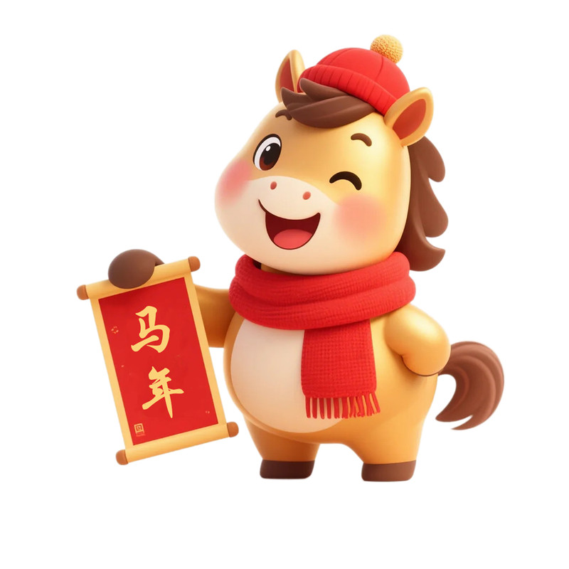 马年大吉贴纸春节氛围布置可爱马宝宝贴纸马年福字门贴马年墙贴画