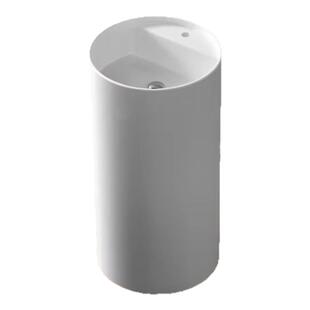 人造石柱盆洗手盆一体台上盆落地式卫生间圆形洗漱盆洗面盆洗手池