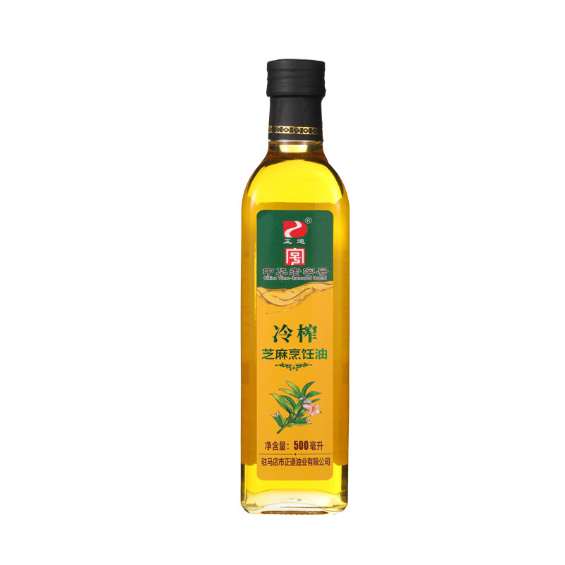 正道冷榨白芝麻油纯正宗家用儿童油拔河南香油400ml装中华老字号