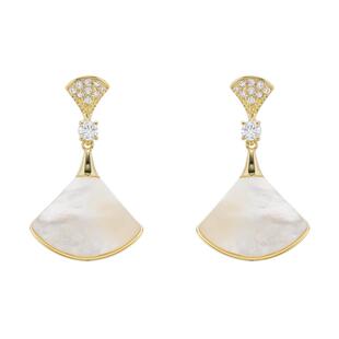 贝母银杏耳钉无耳洞耳环女蚊香盘耳夹复古宫廷气质法式高级感耳饰