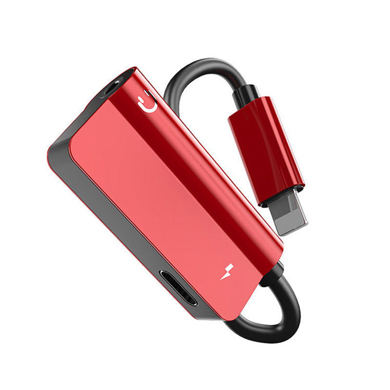 适用苹果11耳机音频转换器iPhone8充电听歌通话二合一转接线8plus