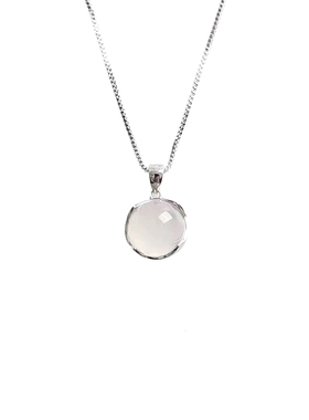 猫眼石吊坠梅花项链女清透白月光