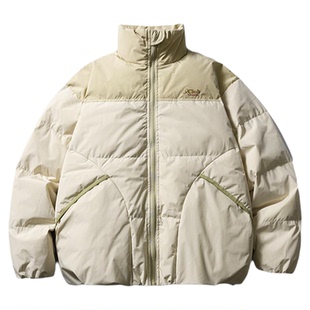 GOKIGA宫崎迦复古撞色90白鸭绒羽绒服男冬季休闲加厚保暖外套1707