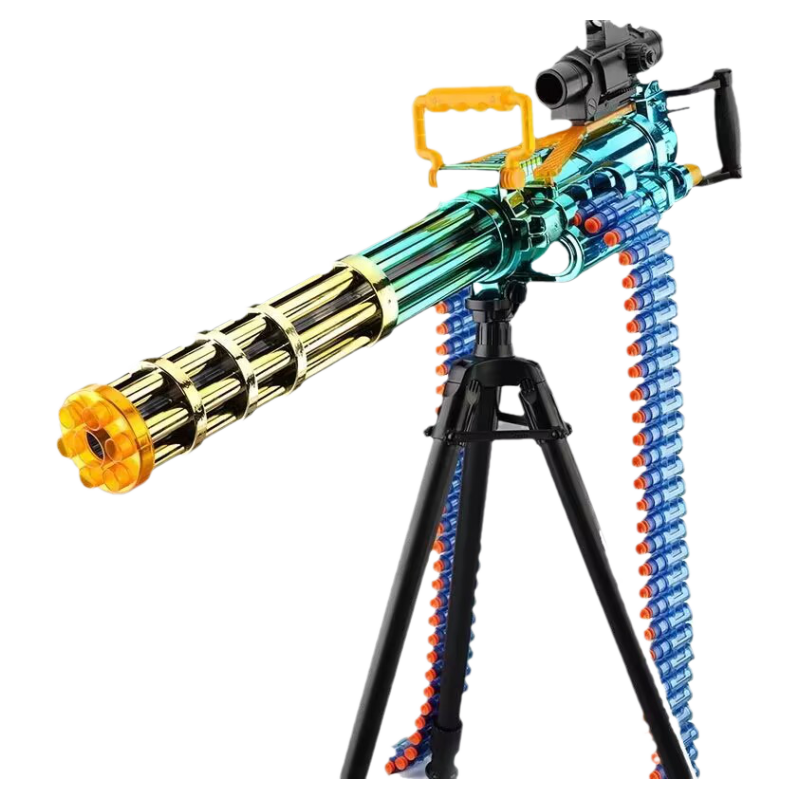 儿童软弹枪加特林男孩枪玩具仿真黄金加特琳枪电动连发机关枪子弹