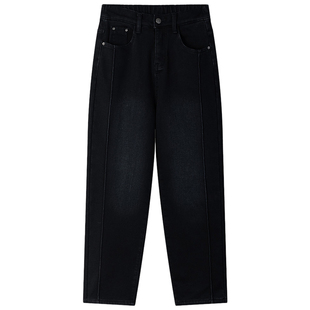 大码牛仔加绒哈伦裤女秋冬新款中年胖妈妈装高档保暖高腰休闲裤子