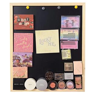 磁吸黑板化妆墙化妆品磁吸墙置物架展示架家用磁吸板磁铁冰箱贴展示板挂墙磁吸黑板冰箱贴装饰板小黑板化妆墙