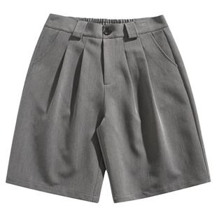 From Mars 勇敢抢先 日系西装短裤松紧短裤宽松阔腿休闲百搭情侣