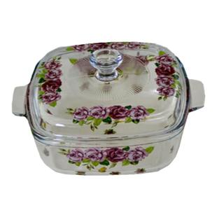 韩国韩式微波炉专用带盖双耳钢化玻璃家用碗大号汤碗耐高温泡面碗