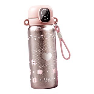 物生物智能指纹解锁密码保温杯儿童上学专用水杯学生纯钛杯子女孩