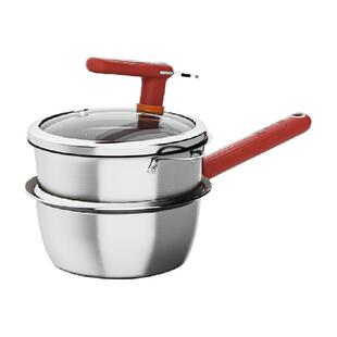 康巴赫钛盾无涂层小奶锅婴儿宝宝专用辅食锅煎煮一体小汤锅不粘锅