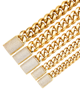 Mr.Bling精钢不掉色钻扣古巴链