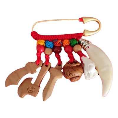 婴儿别针宝宝压惊孕妇桃木挂件