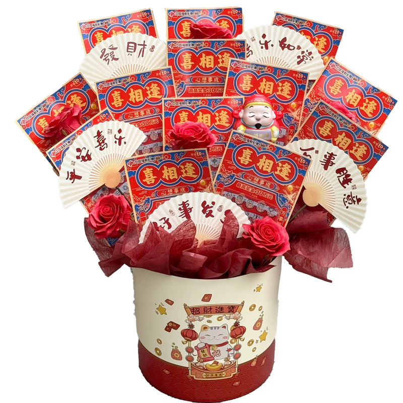 新年花束diy材料包玫瑰花束