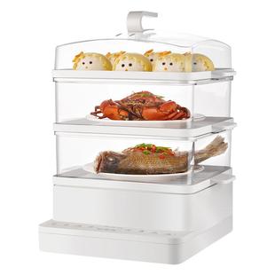 小哈猪电蒸锅三层大容量电蒸笼家用小型蒸汽锅多功能电蒸箱早餐机