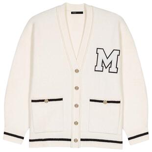 季末6折Maje秀场同款2025秋冬款女装法式刺绣字母短款针织上衣