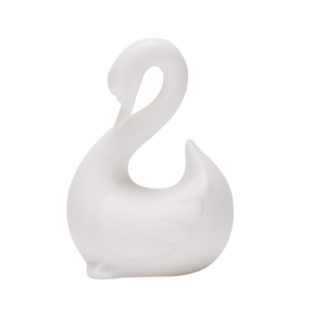 白瓷小天鹅摆件情侣一对家居桌面酒柜创意陶瓷饰品鱼池微景观造景