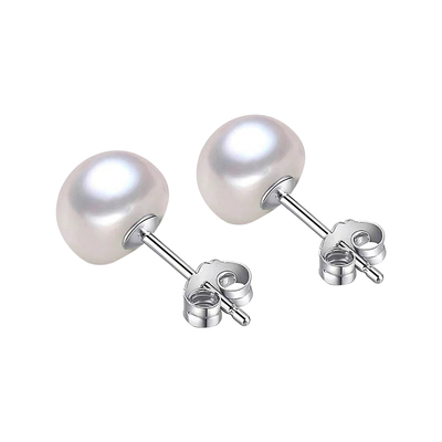 耳钉天然珍珠纯银天然淡水