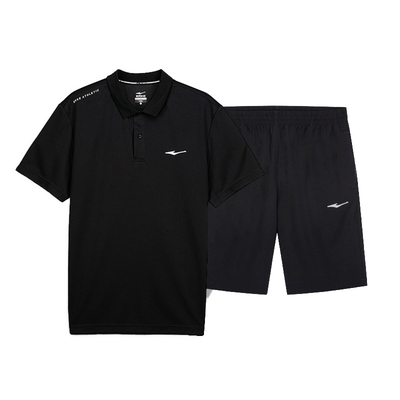 鸿星尔克运动套装夏季短袖五分裤