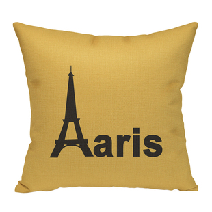 厚款棉麻抱枕套靠垫外套汽车世界名都城市地标景点个性可订制