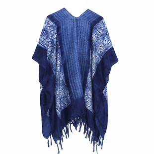 波西米亚披肩斗篷女秋季防晒云南新疆川西旅游拍照草原民族风披风