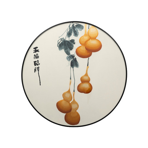 新中式手工苏绣五福临门福禄满堂客厅沙发玄关过道背景墙装饰挂画