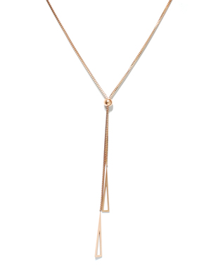 项链高品质金三角抽拉式钢防ins