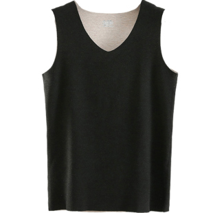 加绒打底上衣冬季2025新款大码无痕贴身内穿男士羊毛蚕丝保暖背心