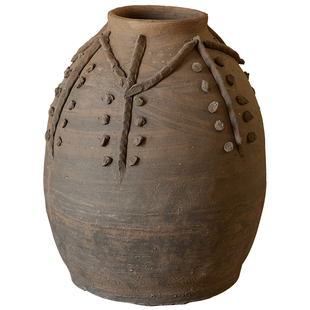 掬涵艺术风格陶罐侘寂风手工花瓶摆件插花土罐陶瓶样板间民宿装饰