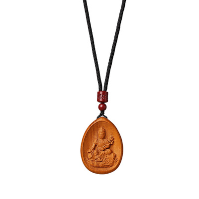 普陀山正品天然桃木本命佛吊坠男