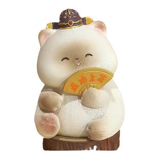 招财猫桌面摆件办公室工位装饰考公上岸生日祝福马年新年吉祥礼物