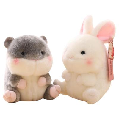 桌伴熊猫玩偶公仔猫咪仓鼠兔子毛绒玩具女孩陪睡娃娃小号生日礼物