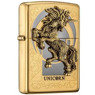 ZIPPO打火机官方旗舰店防风煤油韩版独角兽马年送男友生日礼物