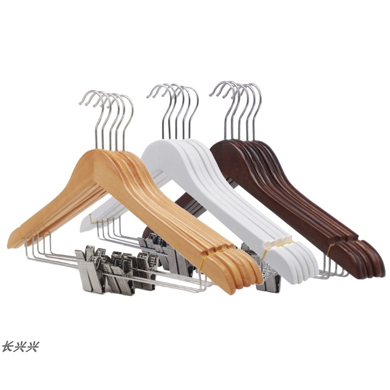 特价多功能带夹儿童服装实木衣架