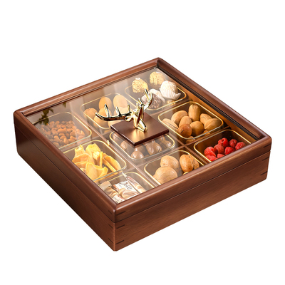 【超大容量】中式轻奢实木干果盘
