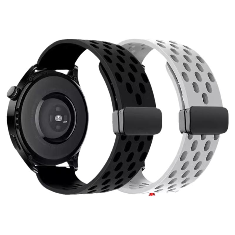 适用Ticwatch Pro3/Prox/2代/E/C2/s2/gtx GTH手表透气硅胶表带运动Ticwatchpro4G智能20/22mm男女腕带磁吸扣