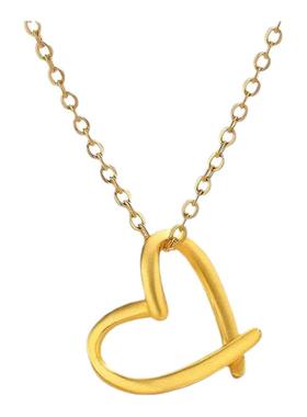 百搭气质金色桃心锁骨链女