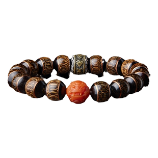 龙血金丝竹手串男士文玩南红玛瑙手链女银八吉祥转运珠情侣款礼物