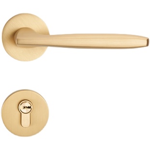 金色门锁室内家用房门锁磁吸静音木门锁卧室门把手拉丝金分体门锁